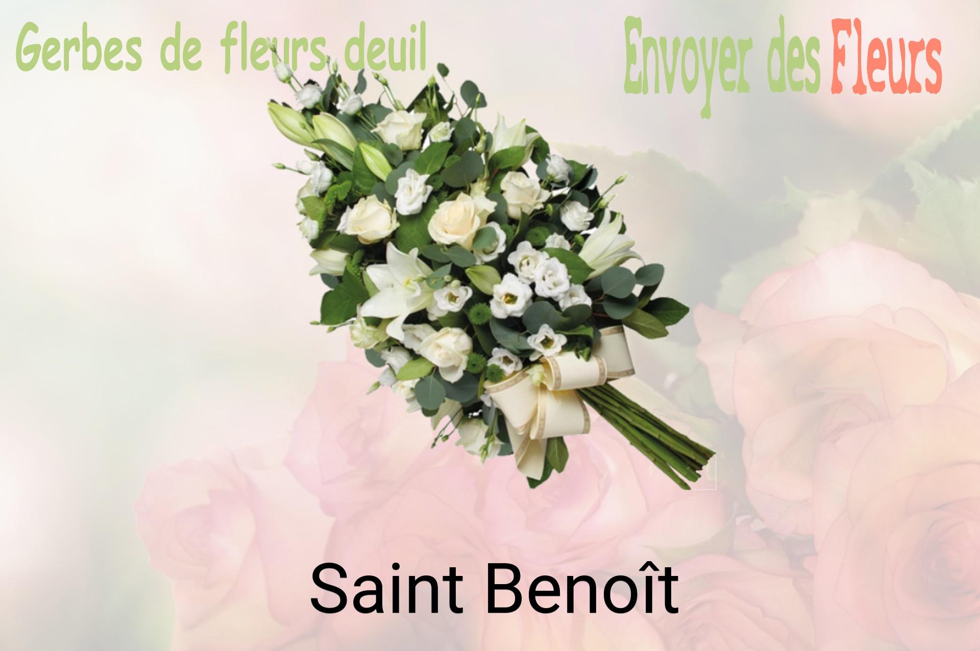 Gerbe de fleurs de deuil livrée à Saint-Benoît